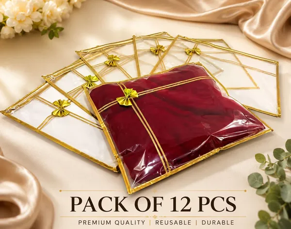 alam_enterprises_Premium_cover_Saree_Cover_Set_of_12_storage_bag_packing_bag_Saree_Cover_Bag_with_Transparent_Window_&_Zipper_|_Non-Woven_Organizer_PQD_(Gold)