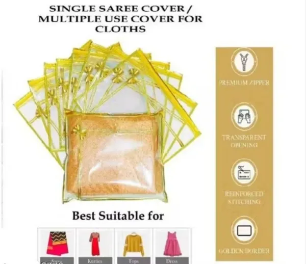 alam_enterprises_Premium_cover_Saree_Cover_Set_of_12_storage_bag_packing_bag_Saree_Cover_Bag_with_Transparent_Window_&_Zipper_|_Non-Woven_Organizer_PQD_(Gold)