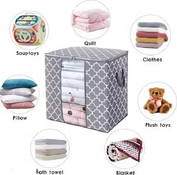 Aspora_Best_Clothes_Organizer_for_Wardrobe,_Foldable_Fabric_Storage_Box_with_Zip_&_Handle_|_Clothes_Organizer_for_Wardrobe,_Blanket_&_Bedding_Storage_Bag_-_Pack_of_12_(Grey)