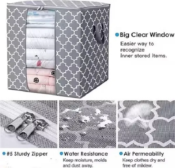Aspora_Best_Clothes_Organizer_for_Wardrobe,_Foldable_Fabric_Storage_Box_with_Zip_&_Handle_|_Clothes_Organizer_for_Wardrobe,_Blanket_&_Bedding_Storage_Bag_-_Pack_of_12_(Grey)