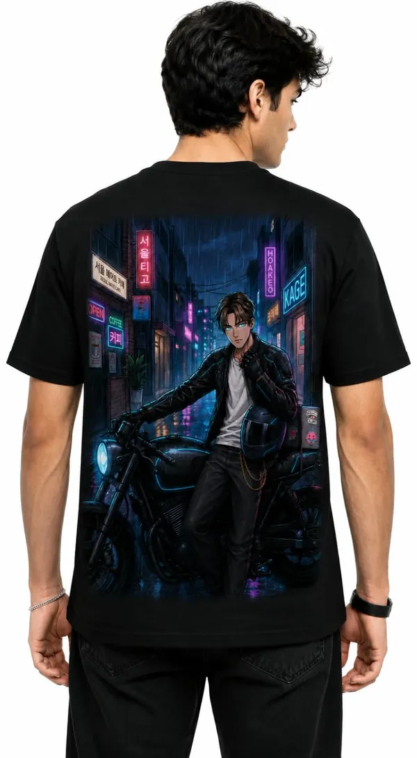 Seoul_Night_Rider_Anime_Biker_Graphic_T_Shirt_Cyber_City_Streetwear_Tee