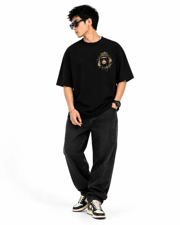 Focus_X_Street_Chimpanzee_Oversized_Graphic_T_Shirt_Urban_Hip_Hop_Streetwear_Tee