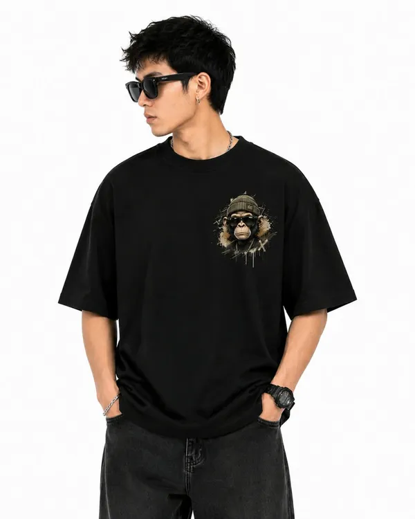 Focus_X_Street_Chimpanzee_Oversized_Graphic_T_Shirt_Urban_Hip_Hop_Streetwear_Tee