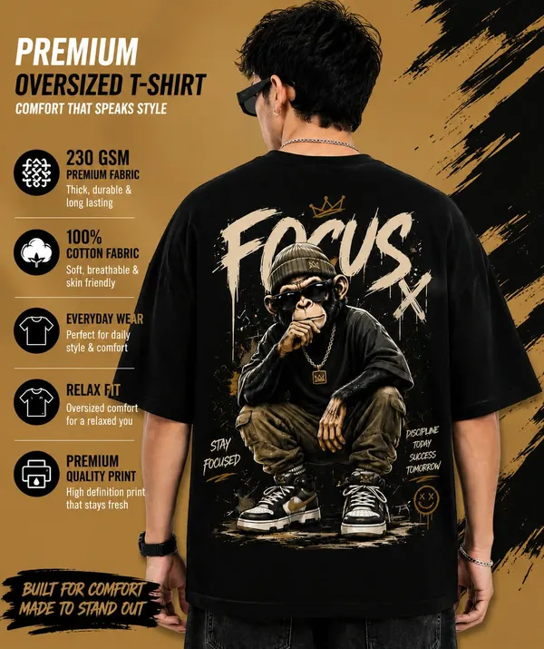 Focus_X_Street_Chimpanzee_Oversized_Graphic_T_Shirt_Urban_Hip_Hop_Streetwear_Tee