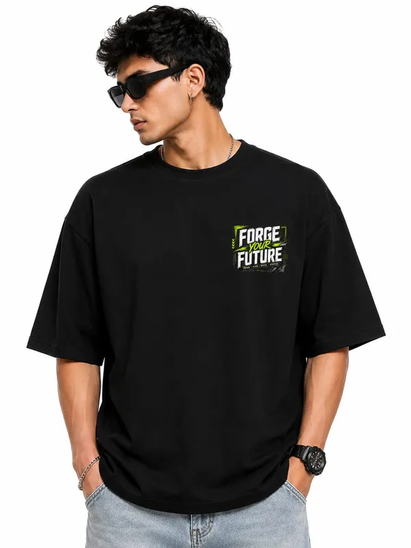 Forge_Your_Future_Cyber_Supercar_Oversized_Graphic_T_Shirt_Neon_Streetwear_Tee