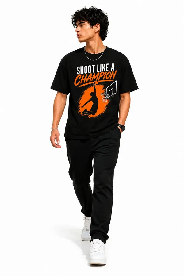 Shoot_Like_A_Champion_Basketball_Slam_Dunk_Oversized_Graphic_T_Shirt_Sportswear_Street_Tee