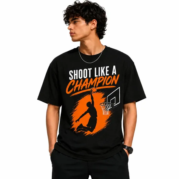 Shoot_Like_A_Champion_Basketball_Slam_Dunk_Oversized_Graphic_T_Shirt_Sportswear_Street_Tee
