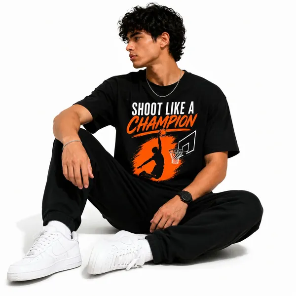 Shoot_Like_A_Champion_Basketball_Slam_Dunk_Oversized_Graphic_T_Shirt_Sportswear_Street_Tee
