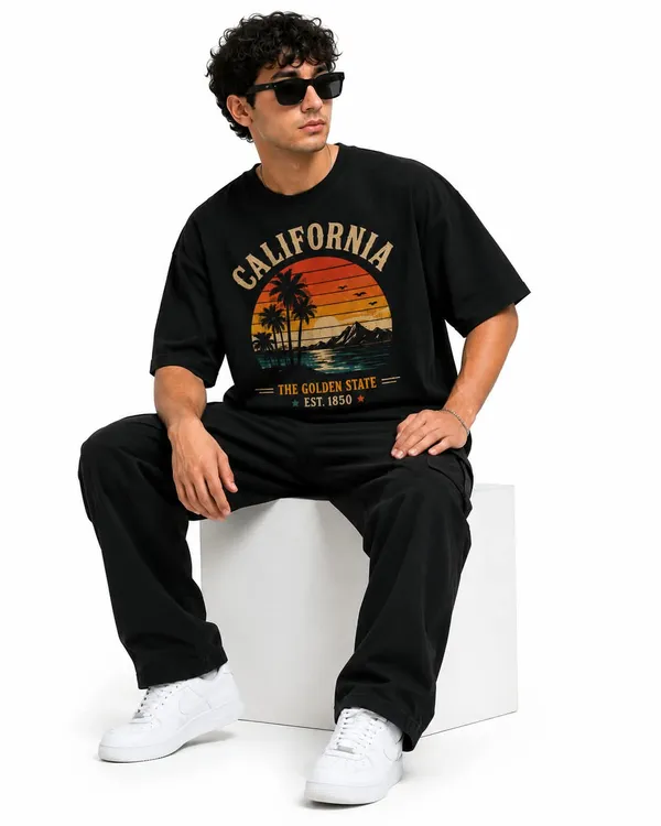 California_The_Golden_State_Retro_Sunset_Oversized_Graphic_T_Shirt_Vintage_Streetwear_Tee