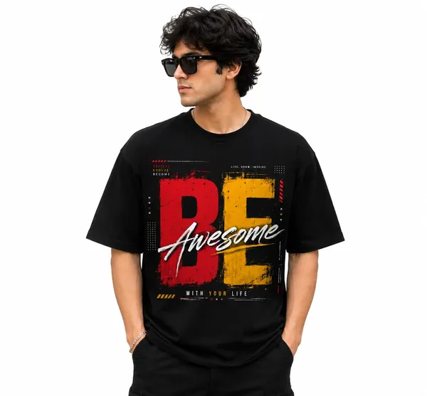 Be_Awesome_Dual_Tone_Typography_Oversized_Graphic_T_Shirt_Urban_Motivation_Streetwear_Tee