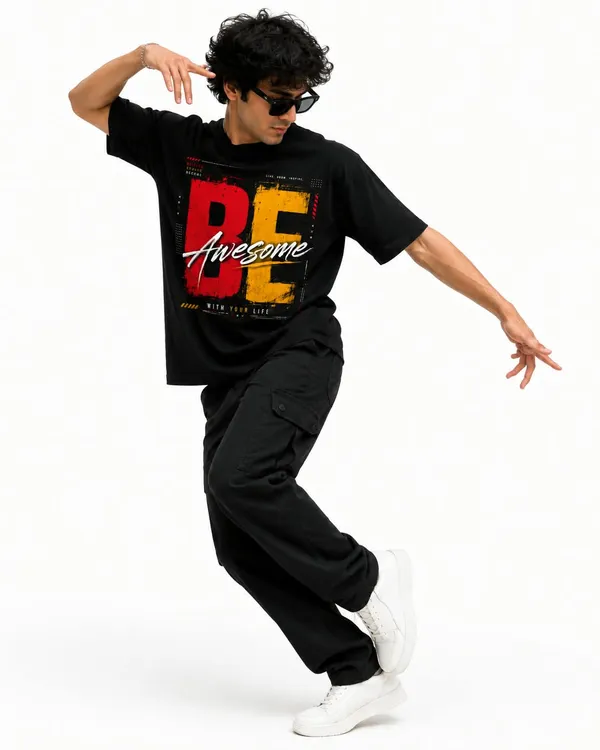Be_Awesome_Dual_Tone_Typography_Oversized_Graphic_T_Shirt_Urban_Motivation_Streetwear_Tee