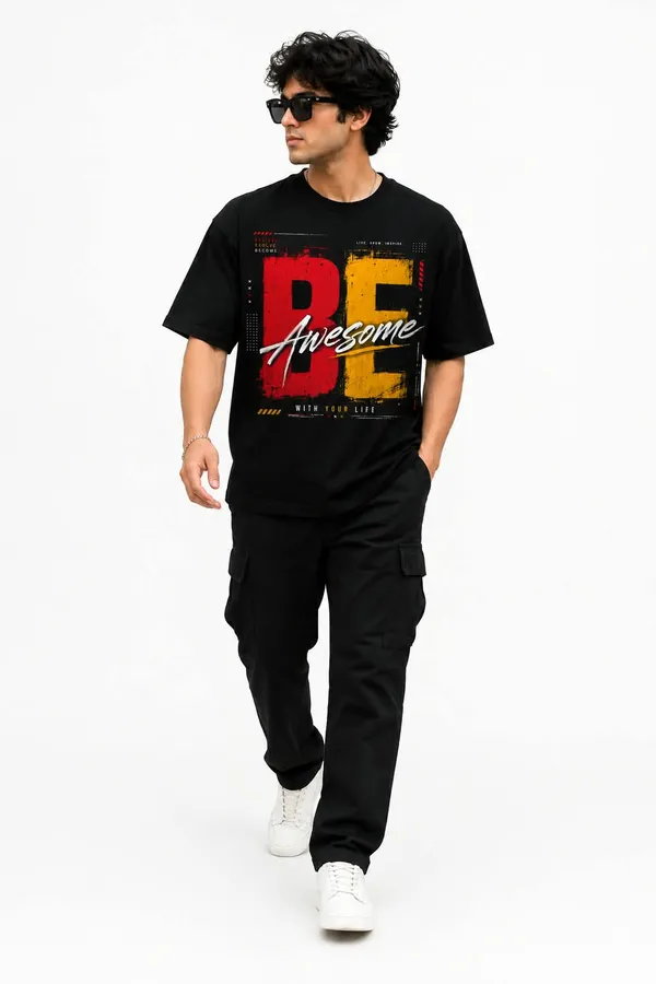 Be_Awesome_Dual_Tone_Typography_Oversized_Graphic_T_Shirt_Urban_Motivation_Streetwear_Tee