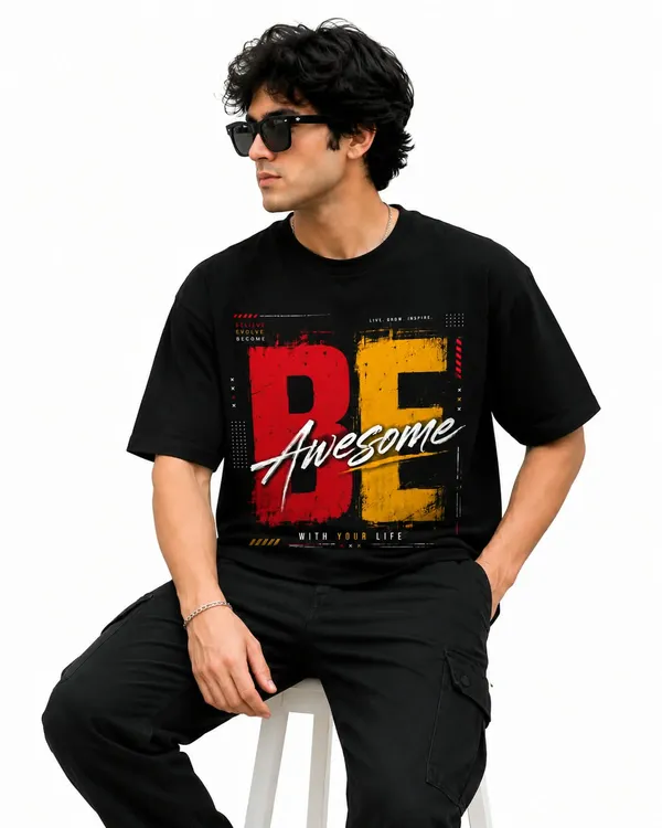 Be_Awesome_Dual_Tone_Typography_Oversized_Graphic_T_Shirt_Urban_Motivation_Streetwear_Tee
