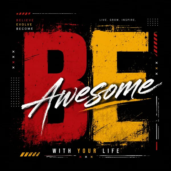 Be_Awesome_Dual_Tone_Typography_Oversized_Graphic_T_Shirt_Urban_Motivation_Streetwear_Tee