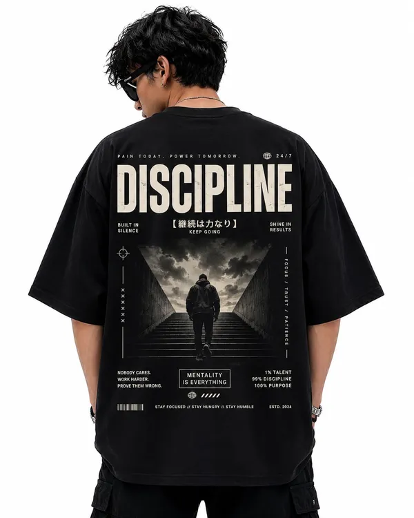 Discipline_Over_Motivation_Japanese_Kanji_Oversized_Graphic_T_Shirt_Urban_Techwear_Street_Tee