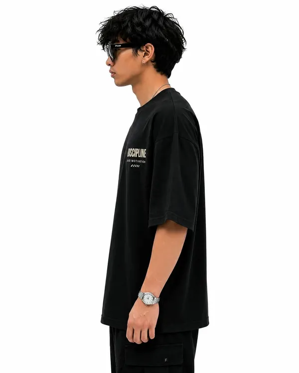 Discipline_Over_Motivation_Japanese_Kanji_Oversized_Graphic_T_Shirt_Urban_Techwear_Street_Tee