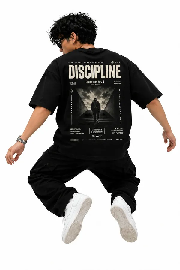 Discipline_Over_Motivation_Japanese_Kanji_Oversized_Graphic_T_Shirt_Urban_Techwear_Street_Tee
