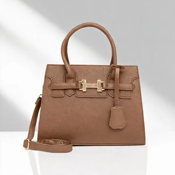 Coffee_Premium_Pu_Leather_Tote_Handbag_For_Women