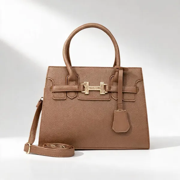Coffee_Premium_Pu_Leather_Tote_Handbag_For_Women