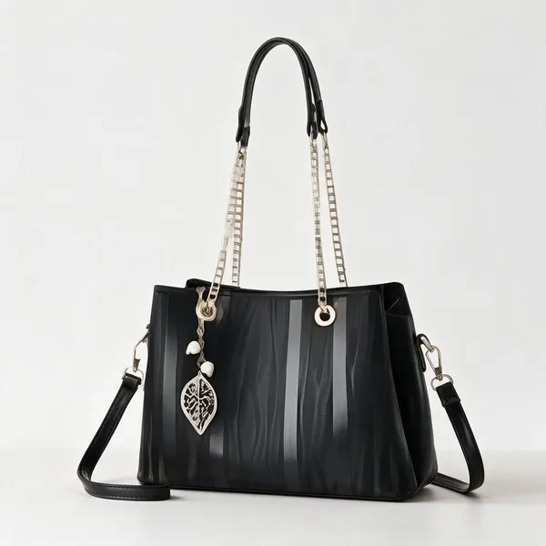 Black_Premium_Pu_Leather_Tote_Handbag_For_Women