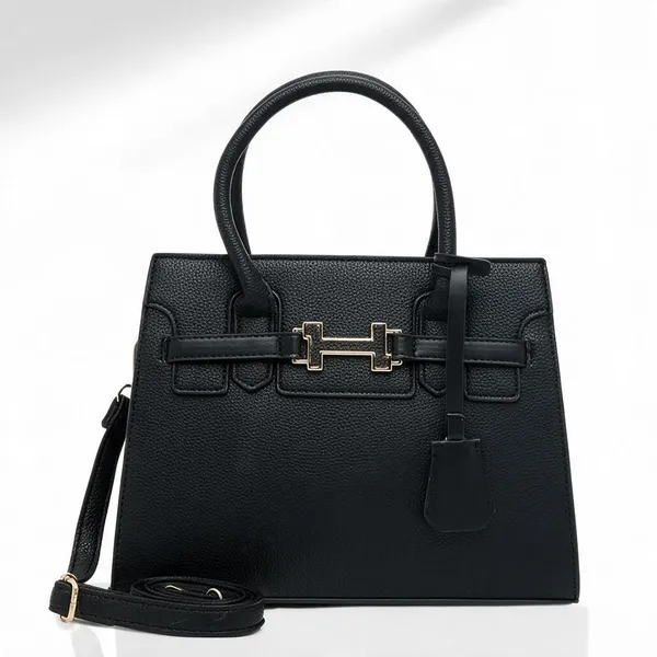 Black_Premium_Pu_Leather_Tote_Handbag_For_Women