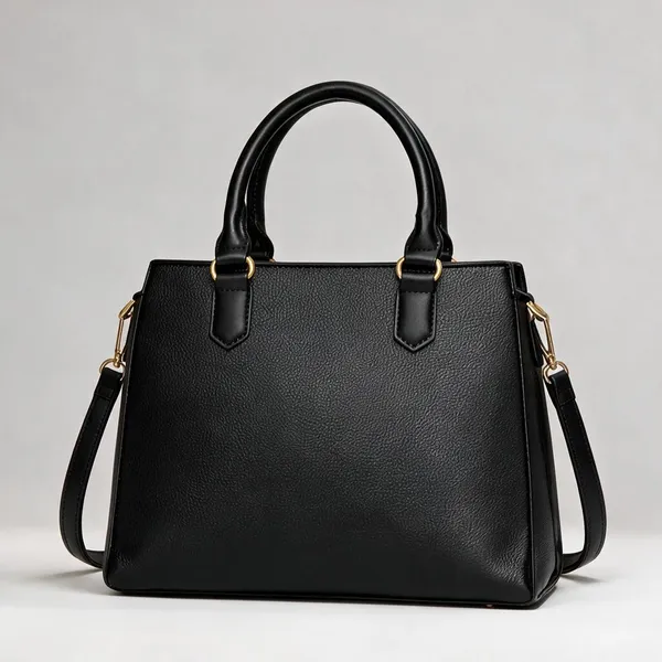 Black_Premium_Faux_Leather_Tote_Handbag_For_Women