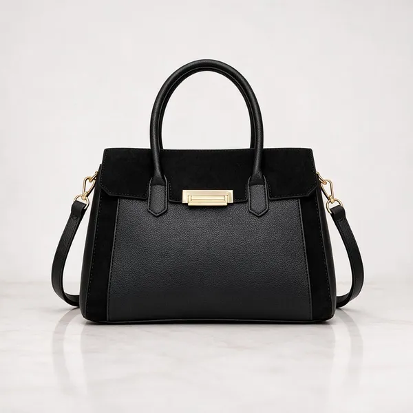 Black_Premium_Pu_Leather_Tote_Handbag_For_Women