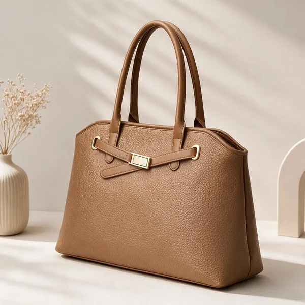 Beige_Premium_Faux_Leather_Tote_Handbag_For_Women