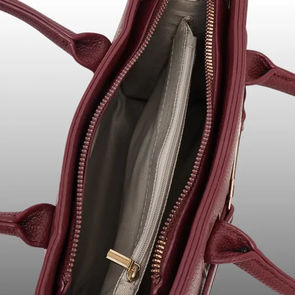 Red_Premium_Pu_Leather_Tote_Handbag_For_Women
