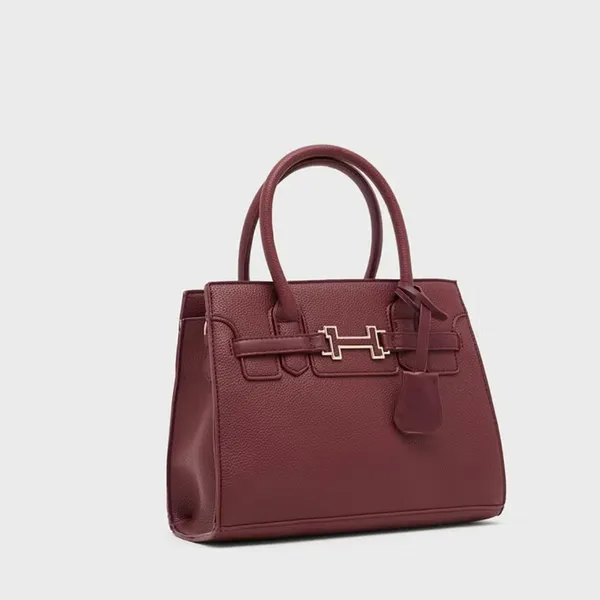 Red_Premium_Pu_Leather_Tote_Handbag_For_Women