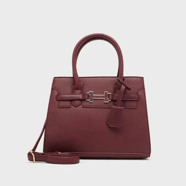 Red_Premium_Pu_Leather_Tote_Handbag_For_Women