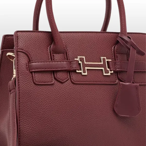 Red_Premium_Pu_Leather_Tote_Handbag_For_Women