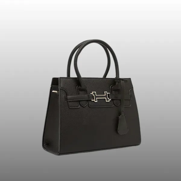 Black_Premium_Pu_Leather_Tote_Handbag_For_Women