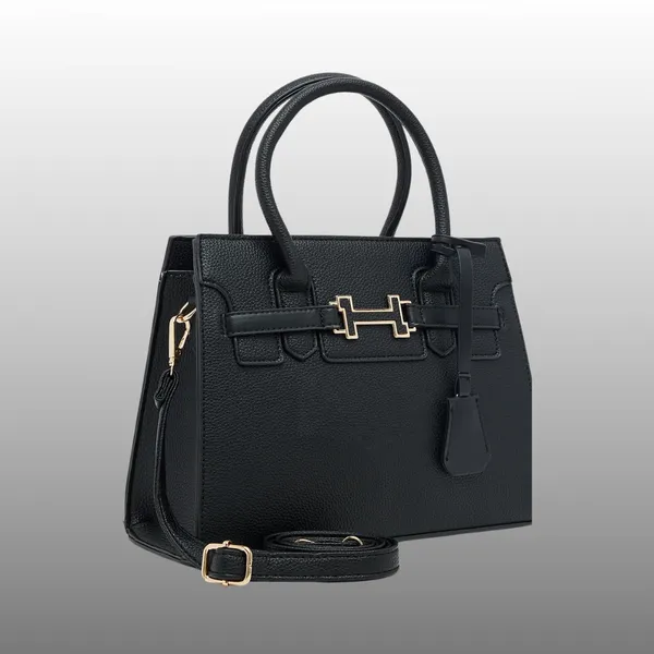 Black_Premium_Pu_Leather_Tote_Handbag_For_Women