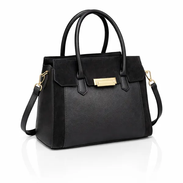 Black_Premium_Pu_Leather_Tote_Handbag_For_Women