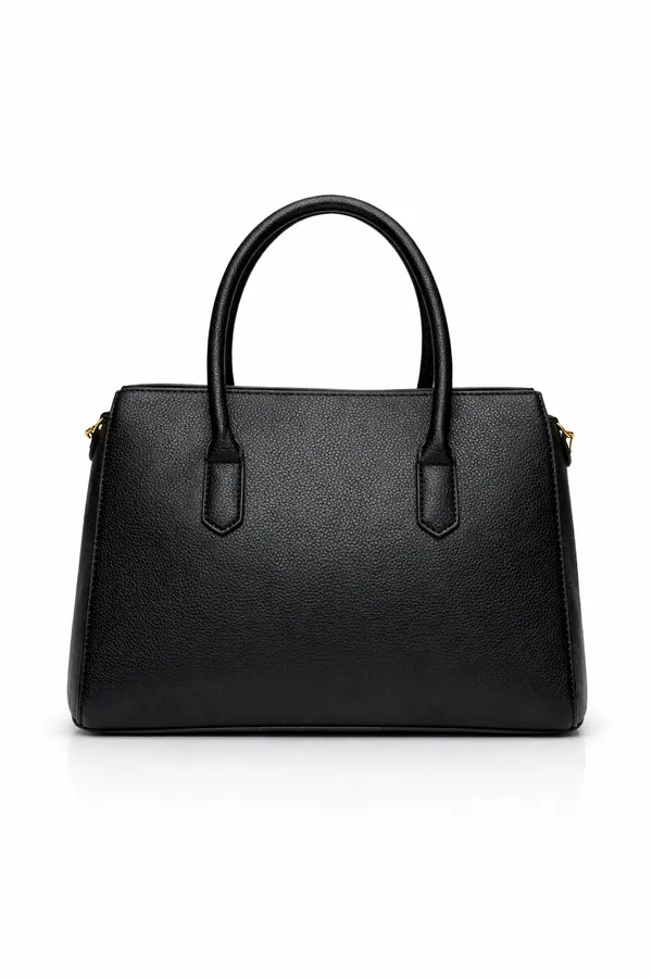 Black_Premium_Pu_Leather_Tote_Handbag_For_Women