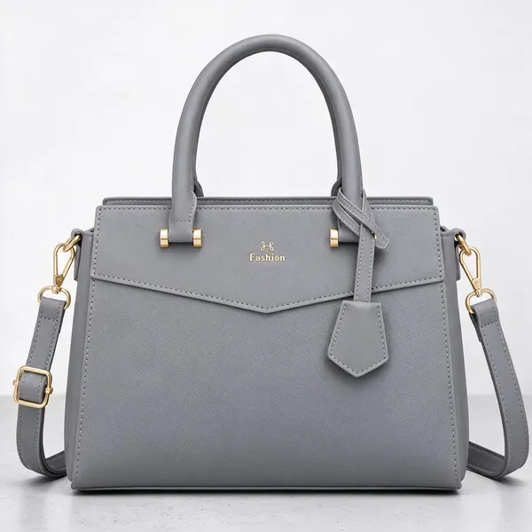 Grey_Premium_Pu_Leather_Tote_Handbag_For_Women