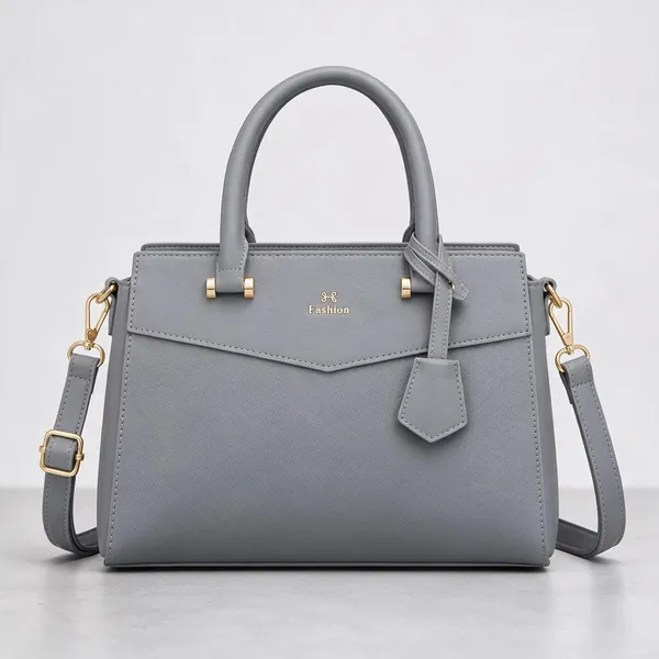 Grey_Premium_Pu_Leather_Tote_Handbag_For_Women