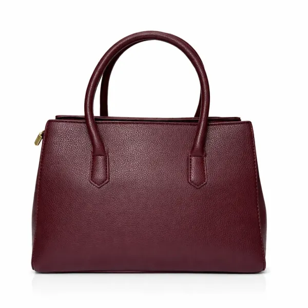 Maroon_Premium_Pu_Leather_Tote_Handbag_For_Women