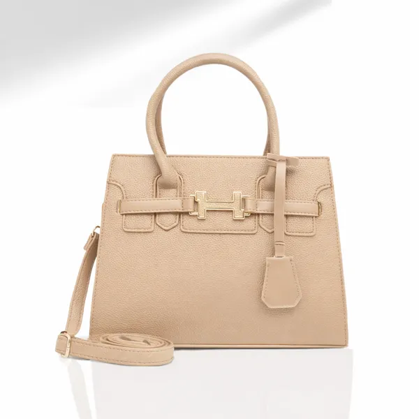 Beige_Premium_Pu_Leather_Tote_Handbag_For_Women