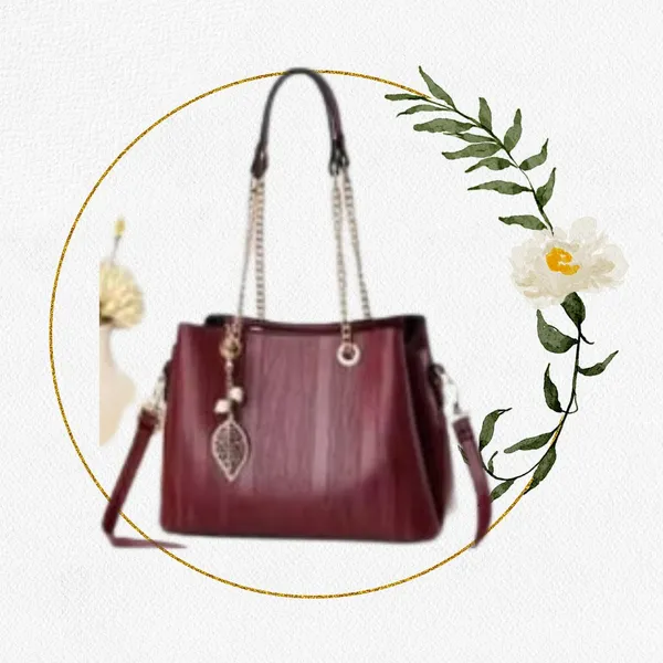 Red_Premium_Pu_Leather_Tote_Handbag_For_Women