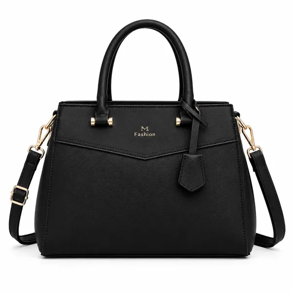 Black_Premium_Pu_Leather_Tote_Handbag_For_Women