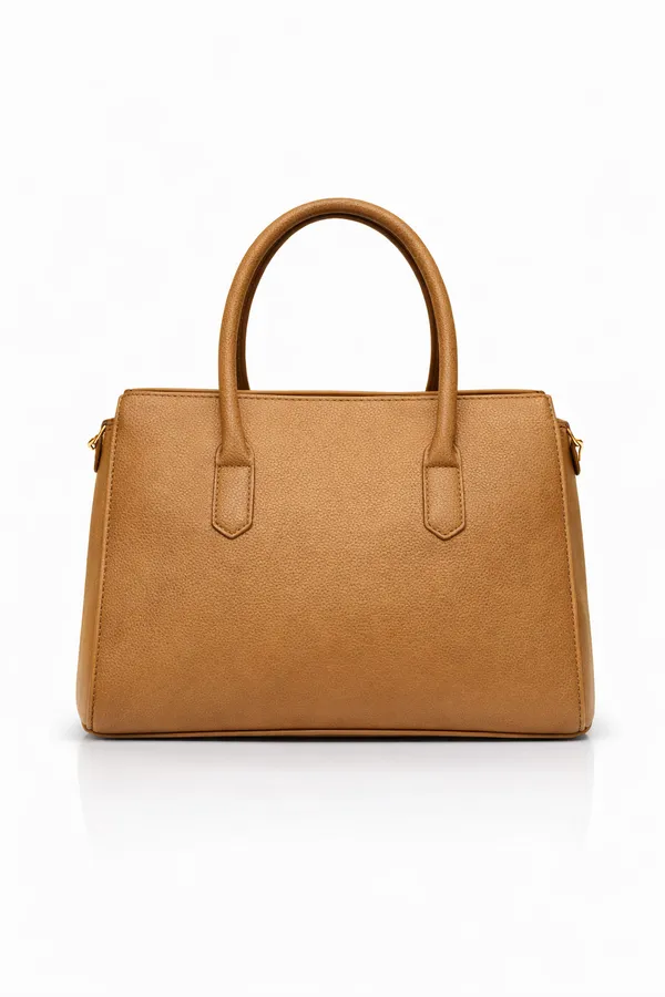 Khaki_Premium_Pu_Leather_Tote_Handbag_For_Women