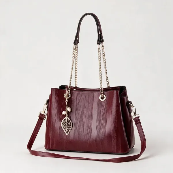 Red_Premium_Pu_Leather_Tote_Handbag_For_Women