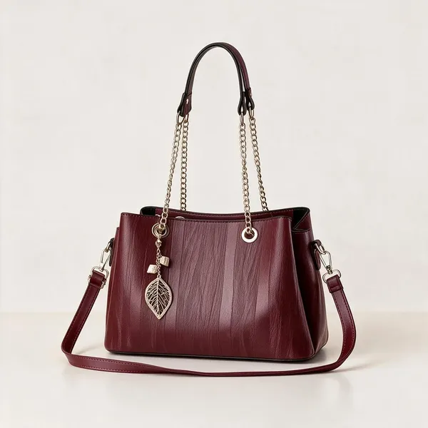 Red_Premium_Pu_Leather_Tote_Handbag_For_Women