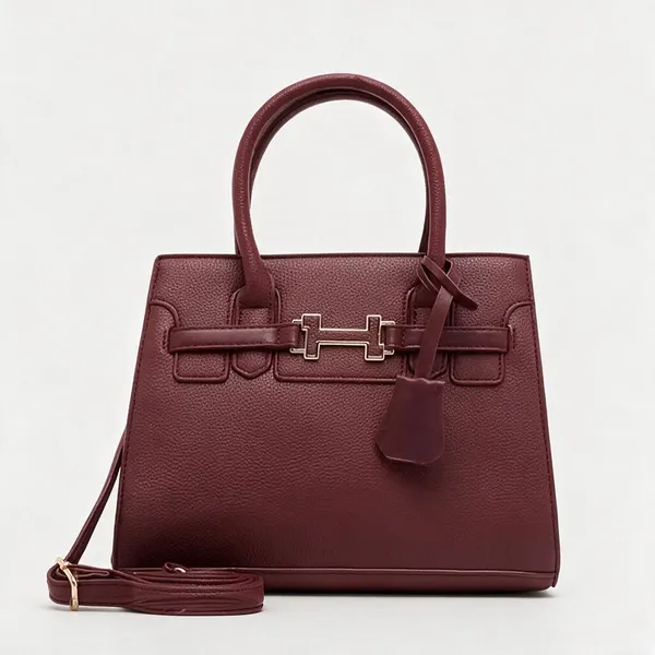 Red_Premium_Pu_Leather_Tote_Handbag_For_Women