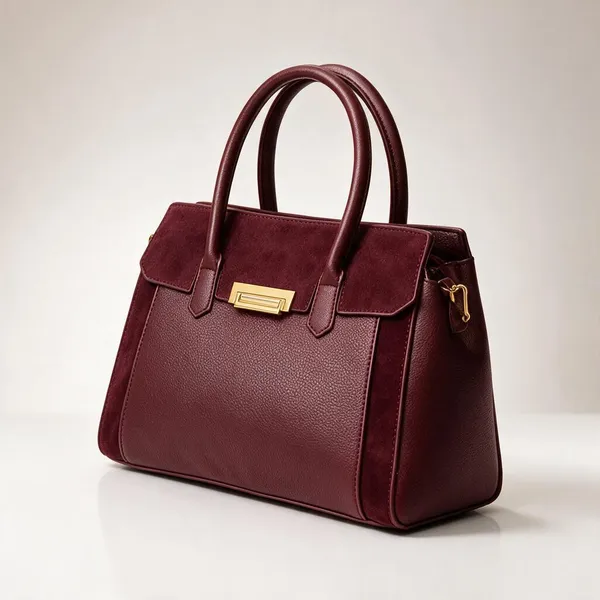 Maroon_Premium_Pu_Leather_Tote_Handbag_For_Women
