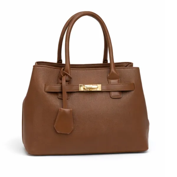 Coffee_Premium_Pu_Leather_Tote_Handbag_For_Women