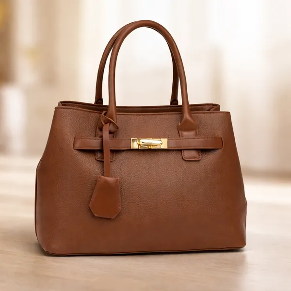 Coffee_Premium_Pu_Leather_Tote_Handbag_For_Women