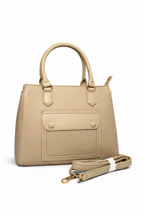 Beige_Premium_Faux_Leather_Tote_Handbag_For_Women